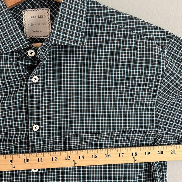 Billy Reid Gingham Style Plaid Cotton Button Down Shirt Medium - Picture 10 of 10
